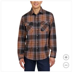 Chaps Men's Knit Flannel Shirt Brown Large